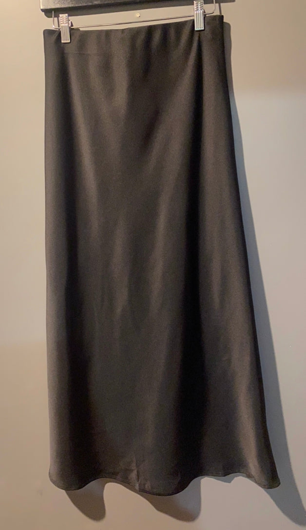 Black Satin Maxi Skirt