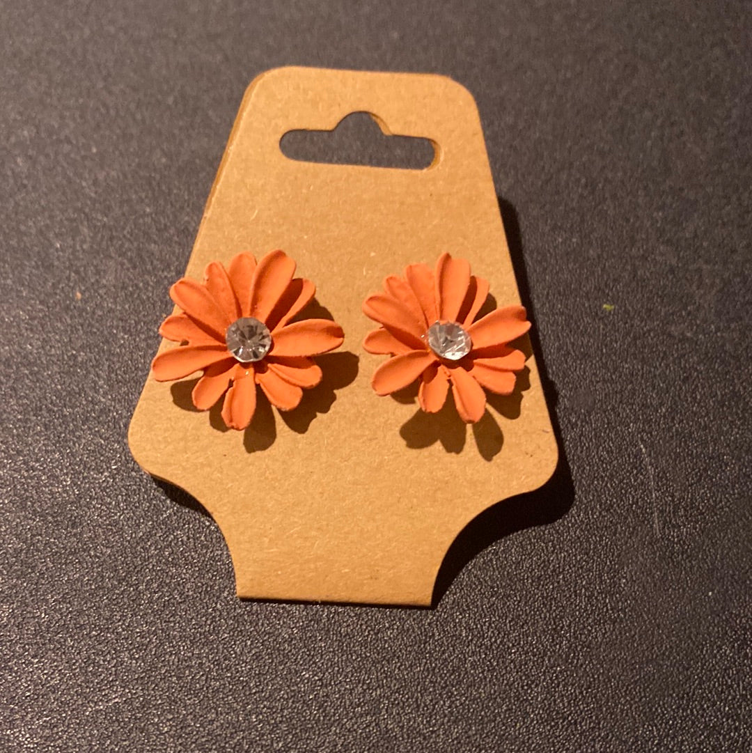 Orange Flower Earring
