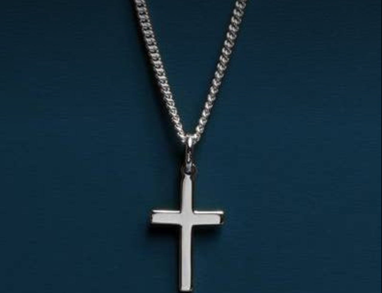 Men’s  20inch  Cross/Chain Sterling Silver