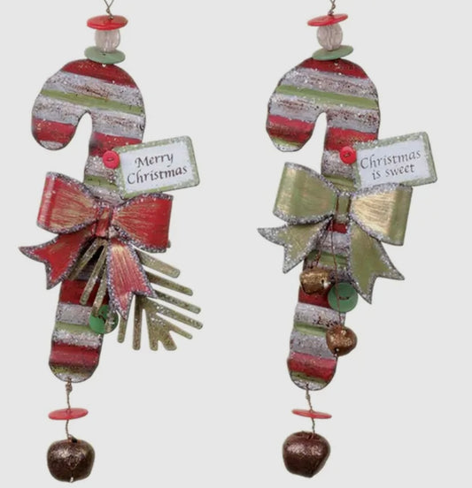 Candy Cane Ornament Set Of 2