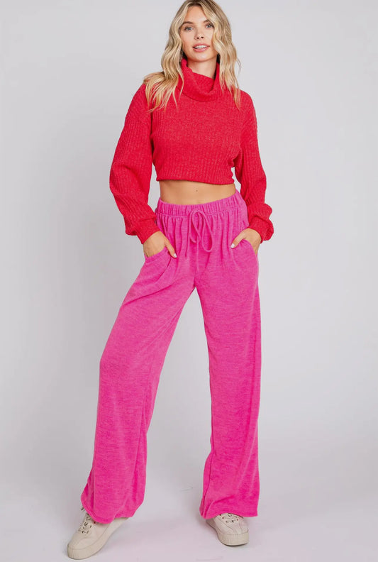 Plus Solid High Waist Pants