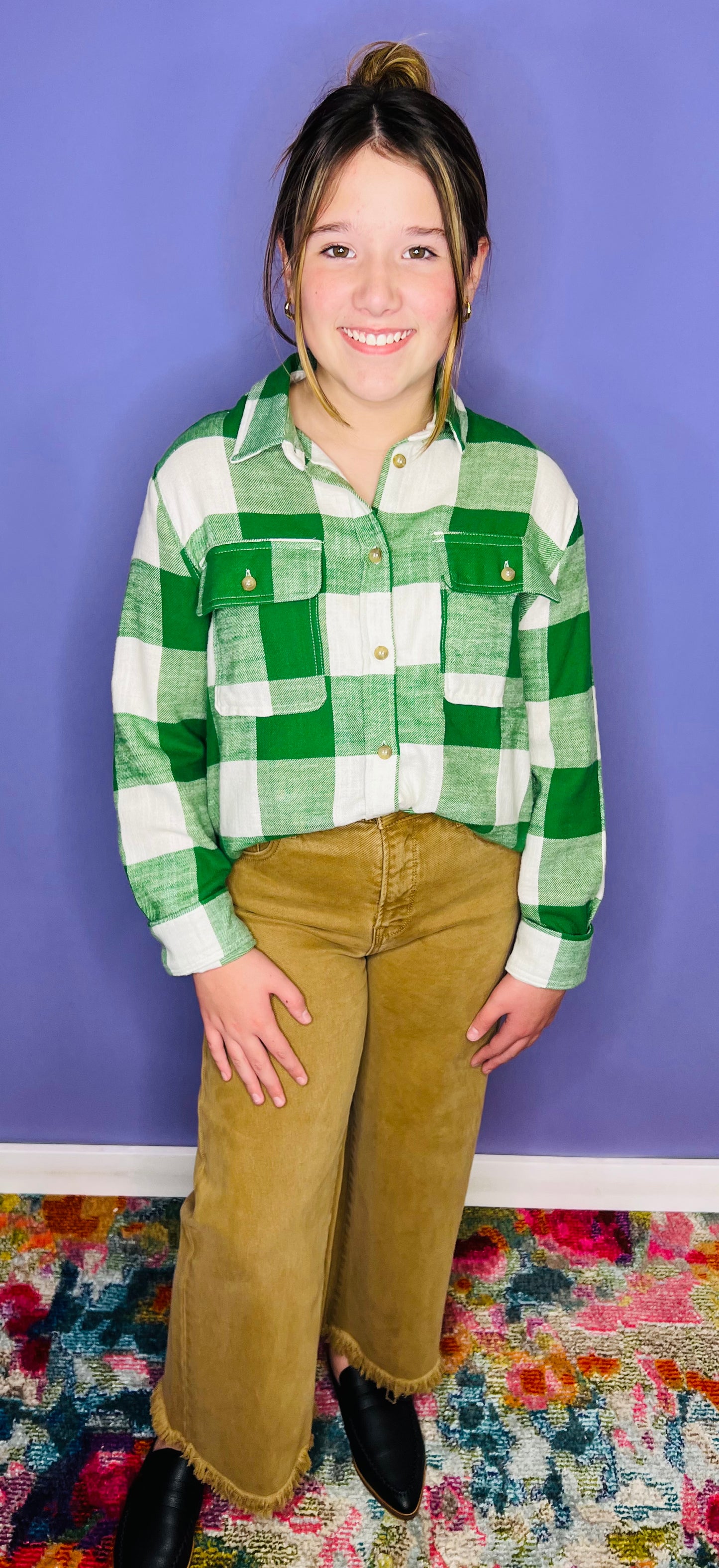 Plaid Flannel Shirt / Green