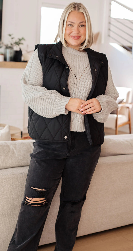 Haptics PUFFER VEST IN BLACK