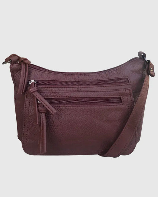 Burgundy  Leather Shoulder Bag