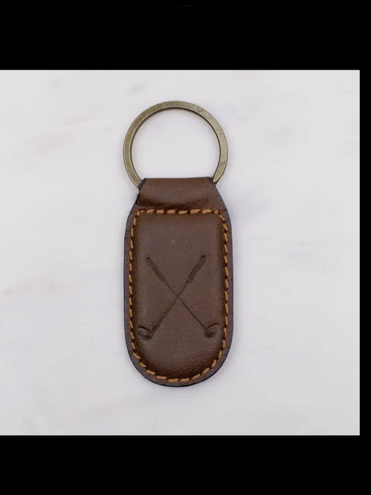 Leather Golf Keychain