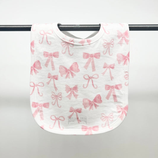 Pink Bows Baby Bib