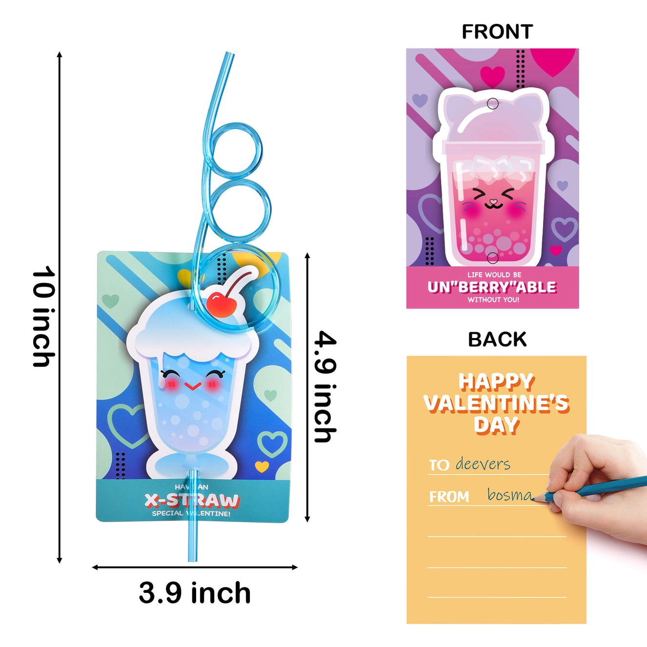 Valentine Day Straw Set