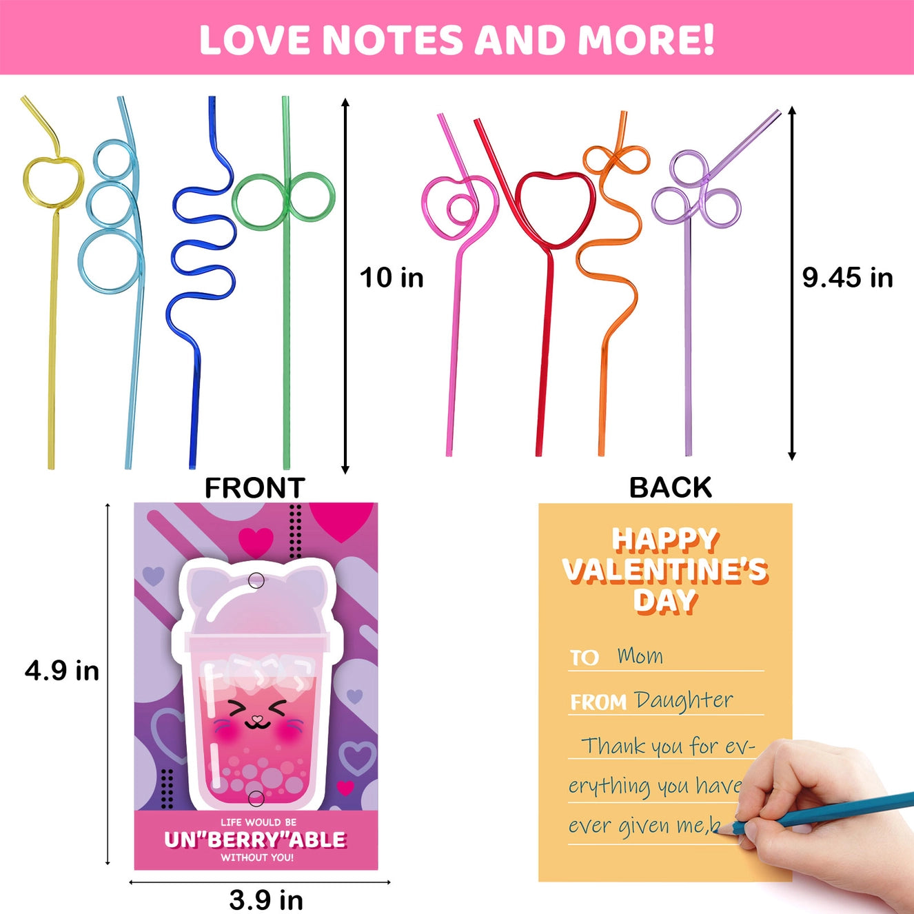 Valentine Day Straw Set