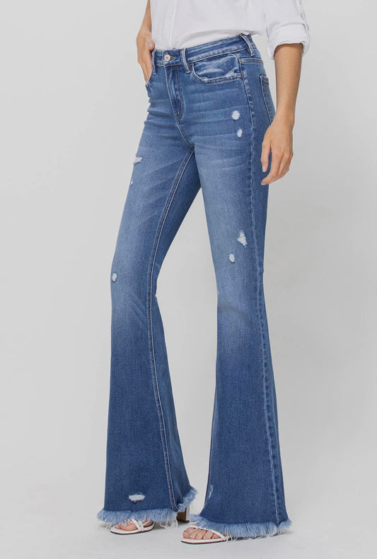 Flare Jeans Raw Hem