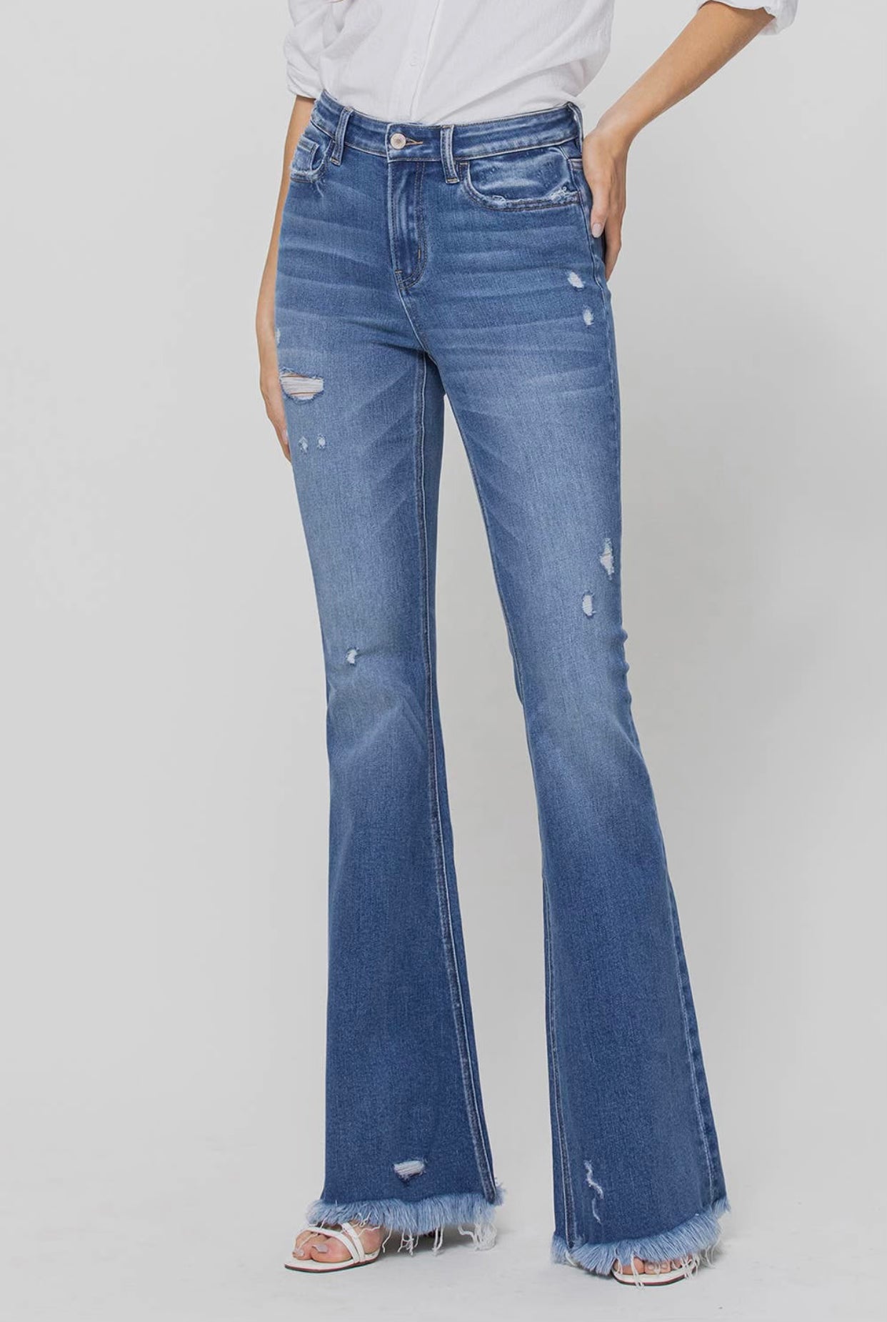 Flare Jeans Raw Hem