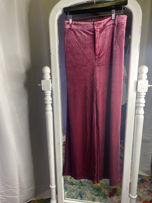 Velvet Wide Leg Pants