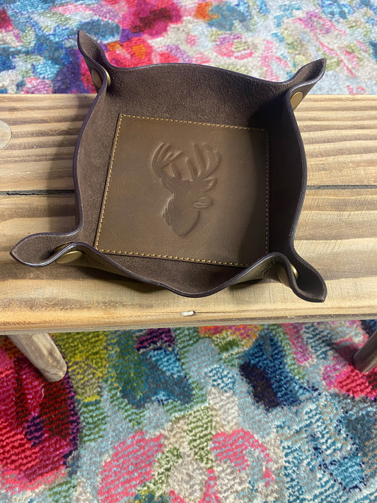 Deer Leather Embossed Tray