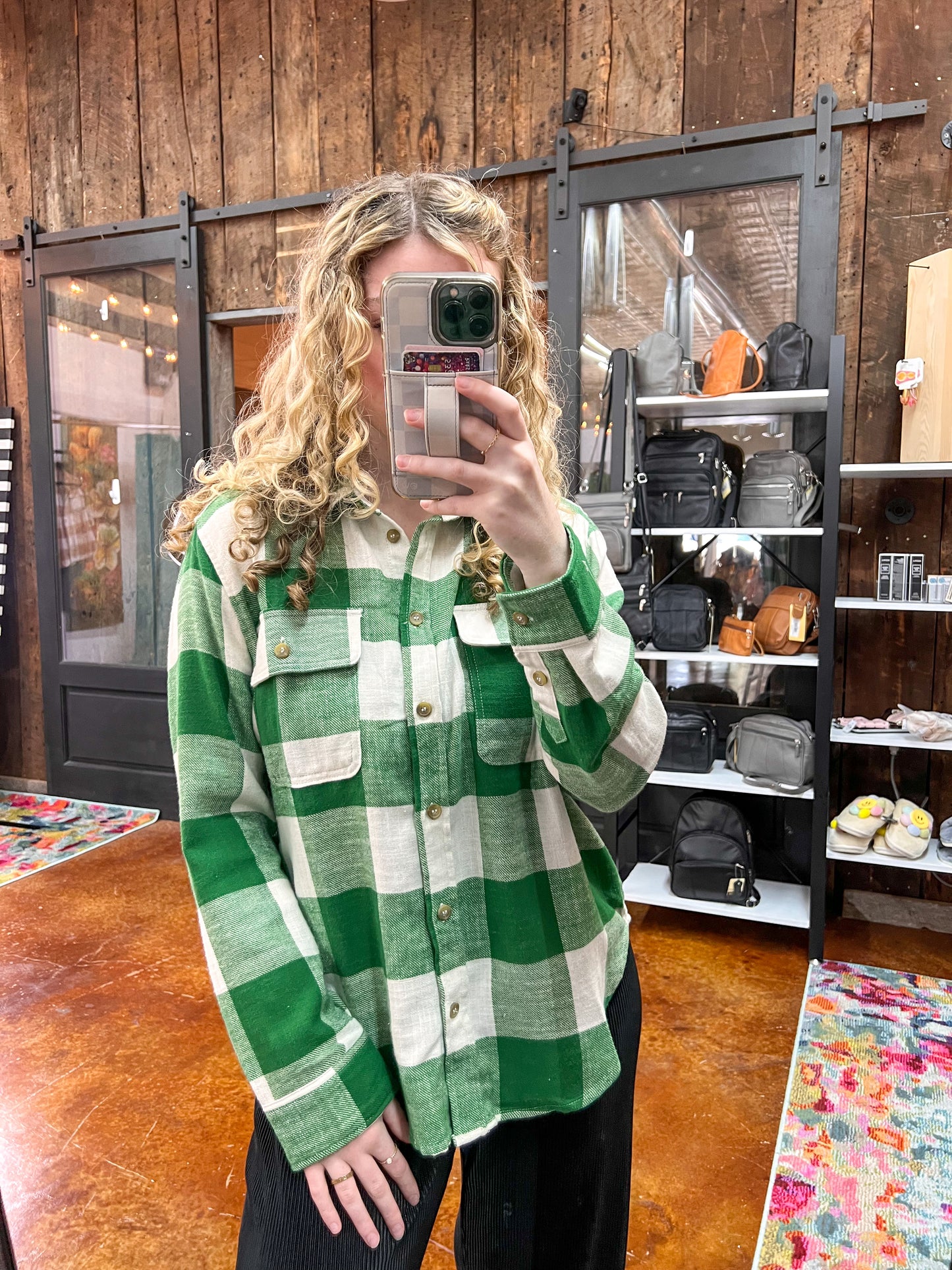 Plaid Flannel Shirt / Green