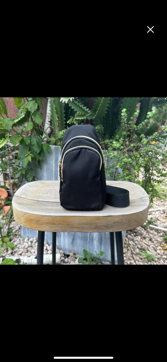 Black Nylon Sling Bag