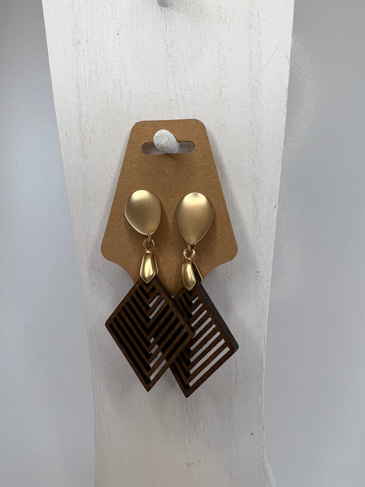 Laser Cut Wooden Earrings