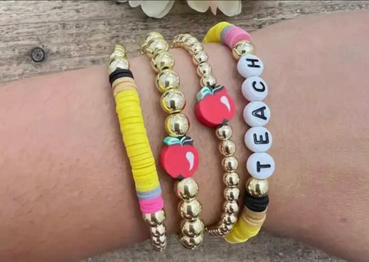 Teacher Pencil Bracelet Stack