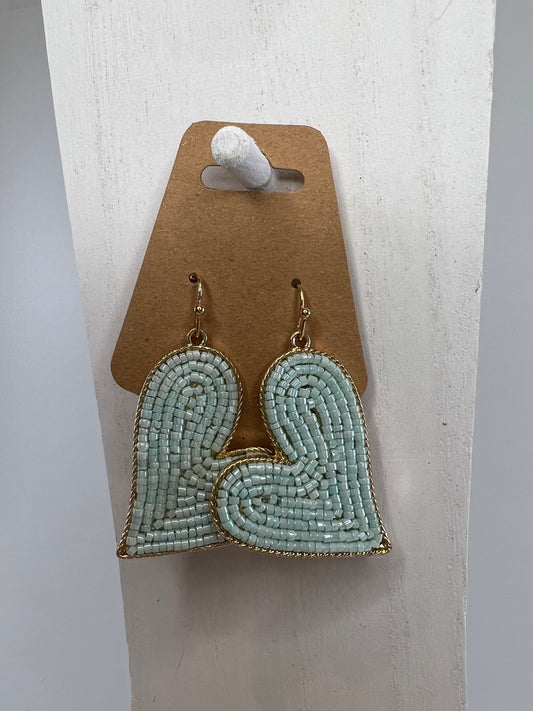 Mint Green/Gold Trim Earring